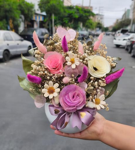 Arreglo de Flores Secas en Maceta - Delirio Florería