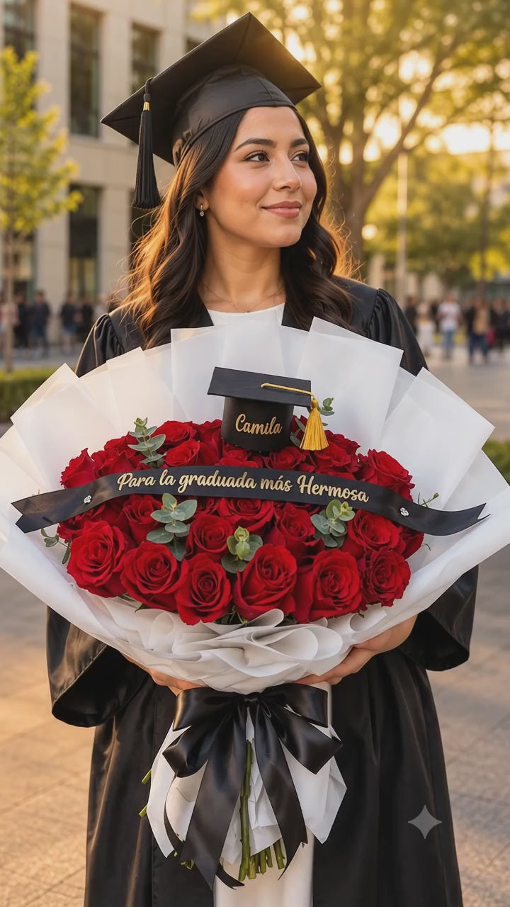 Ramo de 24 Rosas Rojas para Graduación